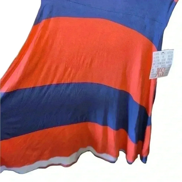 Lularoe XS orange & blue wide stripe Azure A-line skirt. This skirt is bomb! - Picture 3 of 7
